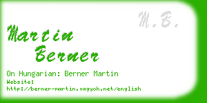 martin berner business card